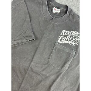 VTG Station Three Lounge Wolf Graphic T Shirt XL Hanes Beefy Ft Lupton CO